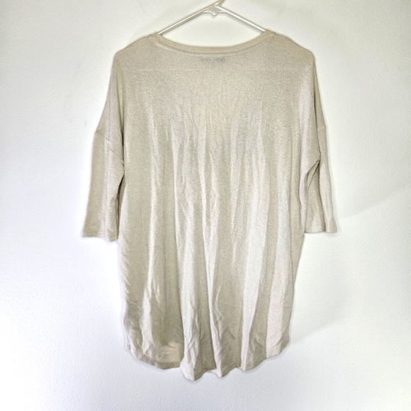 Express One Eleven Lightweight V-Neck Cream Sweater Sz S - Picture 7 of 7